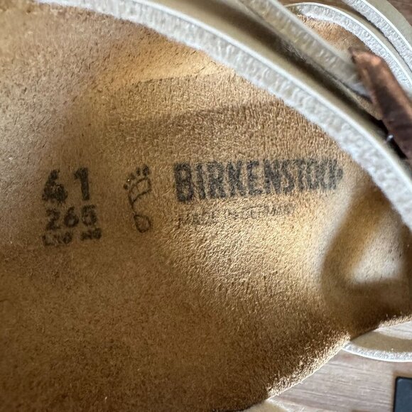 Birkenstock Mayari Graceful Pearl Irredescent Vegan Criss Cross Thong Sandal - Picture 12 of 14